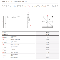 Уличный зонт Ocean Master MAX Manta Cantilever от Tuuci