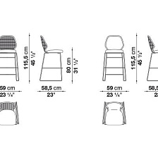 Барный стул Crinoline от Maxalto