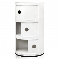 Прикроватная тумбочка Componibili White (3 секции) Glossy / Matt от Kartell