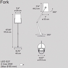 Торшер Fork Antracite / Avorio от Diesel Living with Lodes