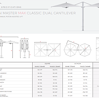 Уличный зонт Ocean Master MAX Classic Dual Cantilever от Tuuci