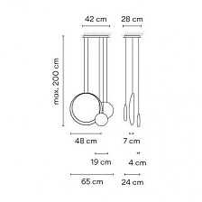 Подвесной светильник Cosmos 3 подвеса 2511 Light Grey от Vibia