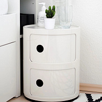 Прикроватная тумбочка Componibili (2 секции) white Glossy / Matt от Kartell