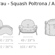 Кресло Squash 173 Glauco / SC 176 Darsena от Poltrona Frau