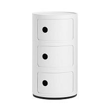 Прикроватная тумбочка Componibili White (3 секции) Glossy / Matt от Kartell