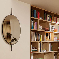 Зеркало Ioi Wall 80 Black, Brass от Gubi