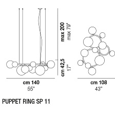 Потолочный светильник Puppet ring SP11 от Vistosi