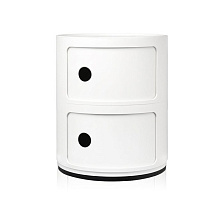 Прикроватная тумбочка Componibili (2 секции) white Glossy / Matt от Kartell